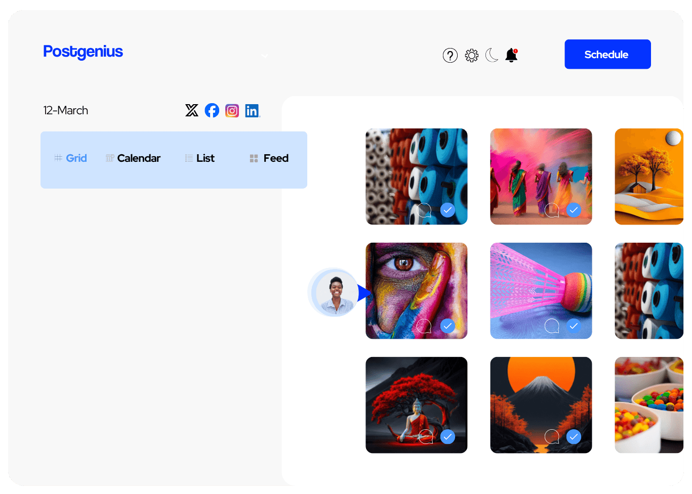 Multi-location brand dashboard and calendar